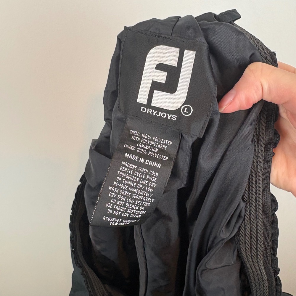 FootJoy DryJoys Mens Large Black Waterproof Golf Rain Pants Performance Trousers - Picture 2 of 8